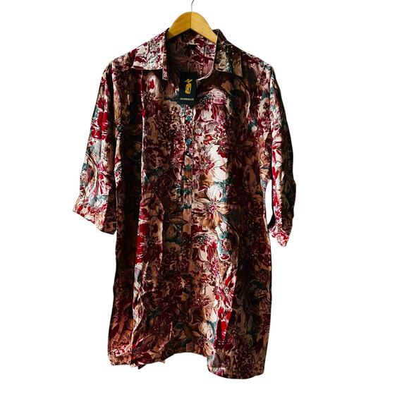 Fashion Icon Tops - Fashion Icon Abstract Glittery Button Front Top Size 4XL NWT Multi